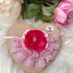 Pink Rose Lace Bib